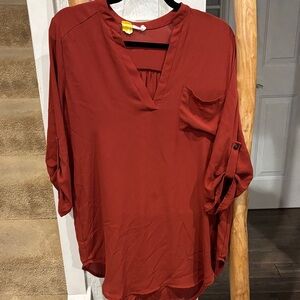 Lush Women's Rust Tunic Blouse